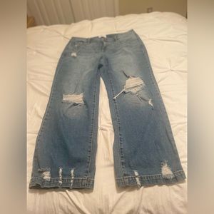 EUC Lane Bryant distressed wide leg relaxed jeans. Size 16